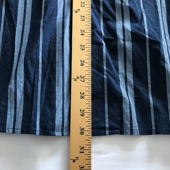 Slate & Stone Shirt Men Large Blue White Striped Button Up Collared Short Sleeve - Picture 5 of 10